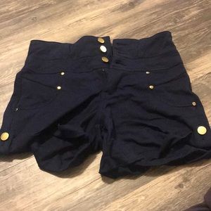 Navy high waisted shorts